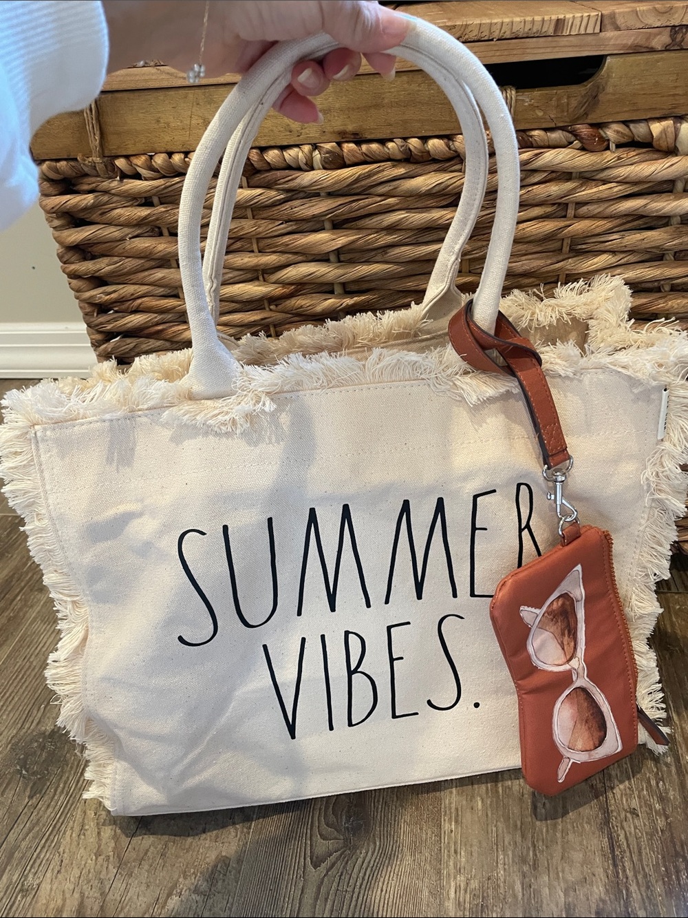 Rae Dunn Canvas 'Summer Vibes' Tote Bag - Cream